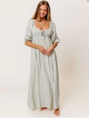 Worth Collective bump friendly gingham maxi dress